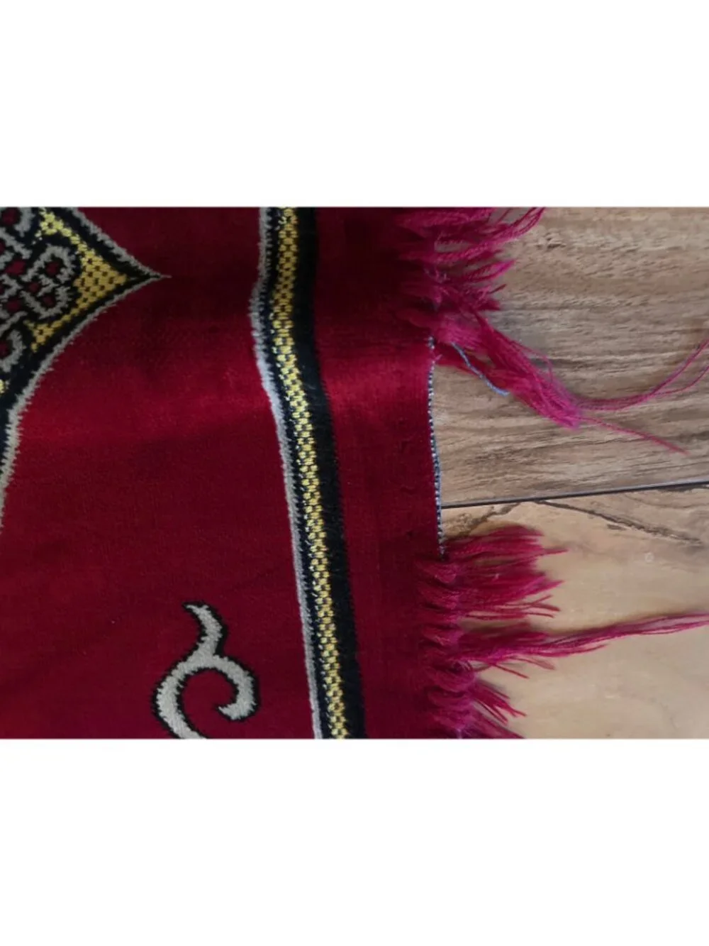 Vintage Turkish Area Rug 27x41 Burgundy Gold Oriental Prayer Accent Style